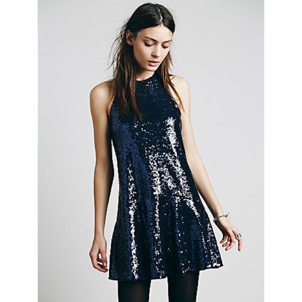 Free People Black Sequin Dress